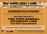 2023 Lenyn Sosa Topps 1988 DESIGN BLACK BORDER AUTO 070/199 AUTOGRAPH #88BA-LS Chicago White Sox
