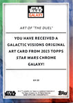 2023 Art of "The Duel" Topps Chrome Star Wars Galaxy GALACTIC VISIONS REIMAGINED ATOMIC REFRACTOR 115/150 #GV-20