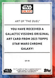 2023 Art of "The Duel" Topps Chrome Star Wars Galaxy GALACTIC VISIONS REIMAGINED ATOMIC REFRACTOR 115/150 #GV-20