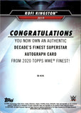 2020 Kofi Kingston Topps WWE Finest DECADE'S FINEST SUPERSTAR GOLD REFRACTOR AUTO 21/25 AUTOGRAPH #S-KK Monday Night Raw