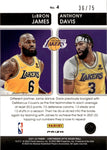 2021-22 LeBron James Anthony Davis Contenders Optic BLUE ICE PICK N ROLL 36/75 #4 Los Angeles Lakers