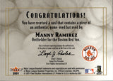 2001 Manny Ramirez Fleer Authority DIAMOND CUTS BAT RELIC #_MARA Boston Red Sox