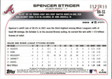 2022 Spencer Strider Topps Chrome REFRACTOR ROOKIE AUTO 052/499 AUTOGRAPH RC #RA-SS Atlanta Braves