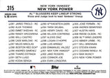 2024 Aaron Judge Anthony Rizzo Topps Series 1 GOLD FOIL NEW YORK POWER #315 New York Yankees
