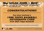 2023 Nolan Jones  Topps Series 1 GOLD ROOKIE 1988 DESIGN AUTO 47/50 AUTOGRAPH RC #88BA-NJ Cleveland Guardians