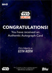 2022 Chris Edgerly as Eeth Koth Topps Chrome Galaxy Star Wars REFRACTOR AUTO AUTOGRAPH #GA-CE