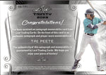2023 Tai Peete Leaf Trinity BLACK BUTTON AUTO 2/7 AUTOGRAPH RELIC #PA-TP1 Seattle Mariners