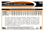 2012 Pablo Sandoval Topps Update SP PHOTO VARIATION #185 San Francisco Giants