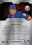 2023-24 William Dufour Upper Deck Engrained ROOKIE MAHOGANY AUTO MEMORABILIA 23/49 AUTOGRAPH PATCH RC #124 New York Islanders