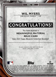 2022 Wil Myers Topps Museum Collection MEANINGFUL MATERIALS PATCH 10/25 RELIC #MMR2-WM San Diego Padres