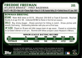 2011 Freddie Freeman Bowman ROOKIE RC #205 Atlanta Braves 10