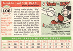 1955 Frank Sullivan Topps #106 Boston Red Sox BV $40