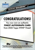2020 Shinsuke Nakamura Topps Finest REFRACTOR AUTO AUTOGRAPH #A-SN Friday Night Smackdown