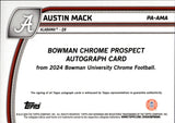 2024 Austin Mack Bowman University Chrome 1ST BOWMAN AUTO AUTOGRAPH #PA-AMA Alabama Crimson Tide