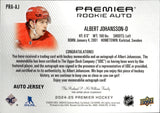 2024-25 Albert Johansson Upper Deck Premier ROOKIE JERSEY AUTO 79/99 Detroit Red Wings #PRA-AJ