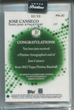 2022 Jose Canseco Topps Pristine PULSAR REFRACTOR AUTO 68/99 AUTOGRAPH #PA-JC Oakland A's