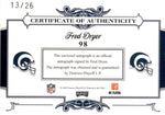 2008 Fred Dryer Panini National Treasures SIGNATURE PATCHES AUTO 13/26 AUTOGRAPH #98 Los Angeles Rams