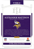 2019 Alexander Mattison Panini National Treasures ROOKIE DUAL JERSEY 99/99 RELIC #RDM-29 Minnesota Vikings