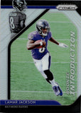 2018 LaMar Jackson Panini Prizm HOLO SILVER ROOKIE INTRODUCTION RC #RI-12 Baltimore Ravens
