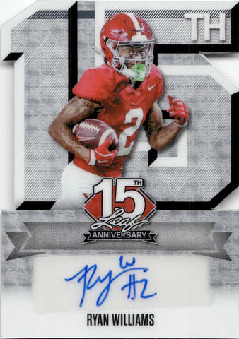 2025 Ryan Williams Leaf 15th Anniversary SILVER PRIZMATIC AUTO 1/1 AUTOGRAPH #CA-RW1 Alabama Crimson Tide