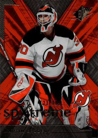 2007-08 Martin Brodeur Upper Deck SPx SPXTREME 123/999 #X34 New Jersey Devils HOF