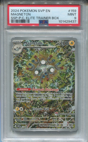2024 Magneton Pokemon Surging Sparks BLACK STAR PROMO CENTER STAMPED SSP ELITE TRAINER BOX PSA 9 #159 9437