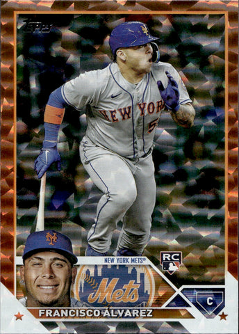 2023 Francisco Alvarez Topps Series 2 ROOKIE ORANGE FOIL 154/299 RC #644 New York Mets