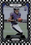 2023 Zay Flowers Panini Prizm BLACK & WHITE CHECKERBOARD ROOKIE RC #307 Baltimore Ravens