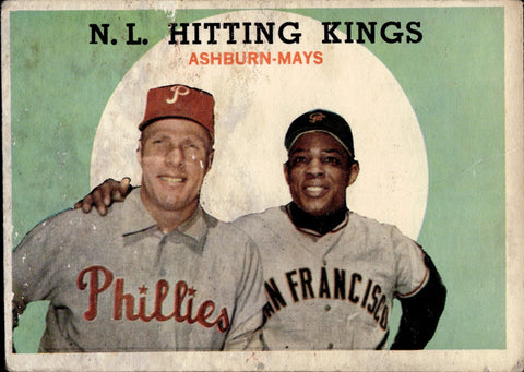 1959 Willie Mays Ashburn Topps Giants Phillies #317 BV$100