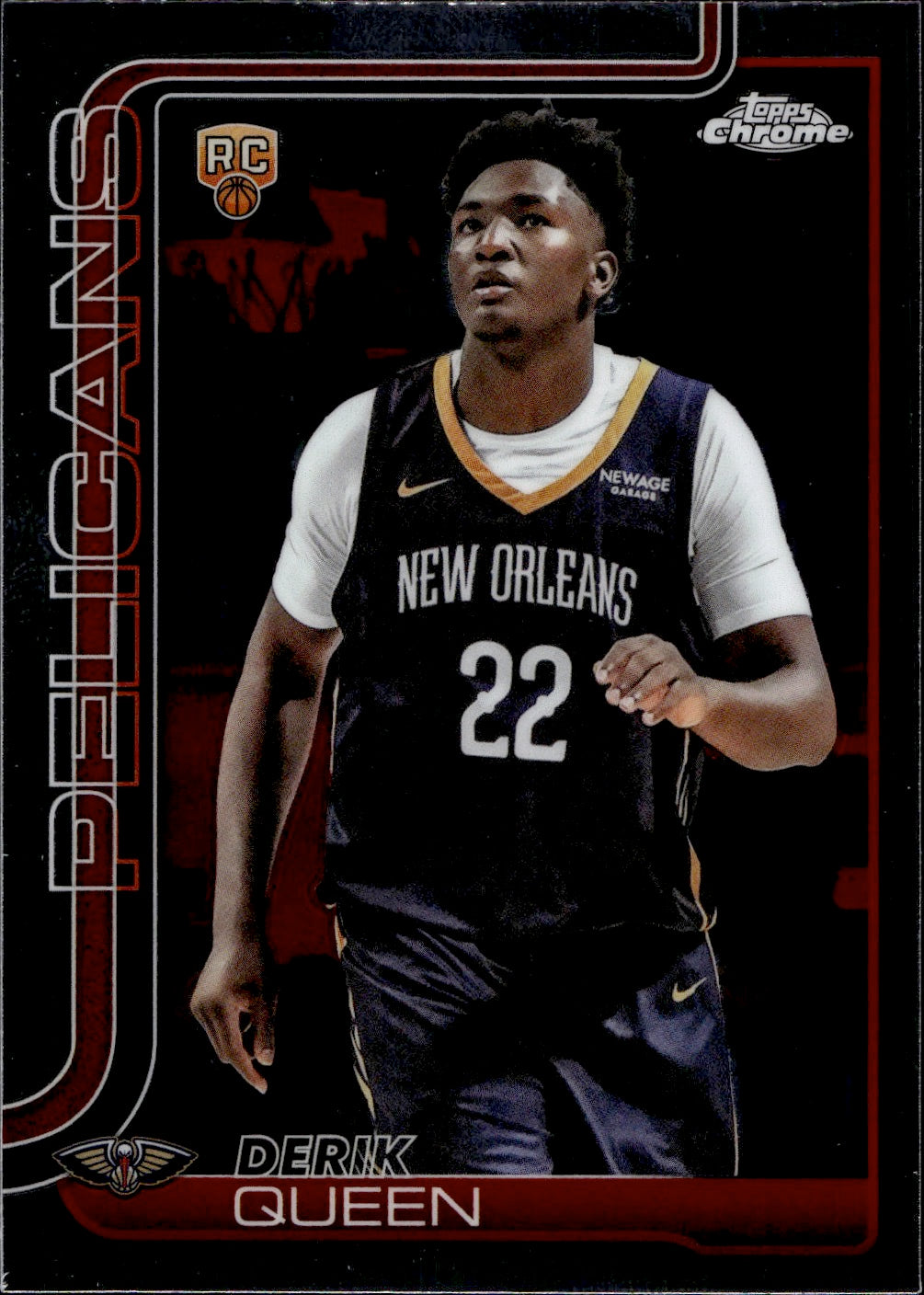 2025-26 Derik Queen Topps Chrome ROOKIE New Orleans Pelicans #263