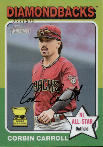 2024 Corbin Carroll Topps Heritage CHROME 227/575 #372 Arizona Diamondbacks