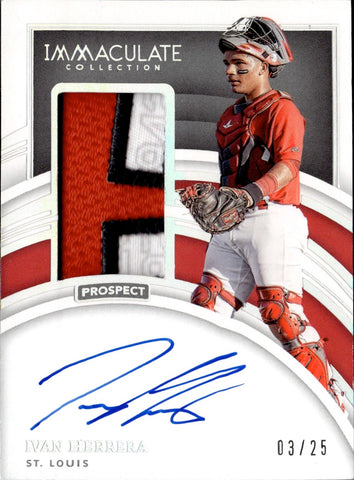 2022 Ivan Herrera Panini Immaculate ROOKIE PATCH AUTO 03/25 AUTOGRAPH RELIC RC #PPA-IH St. Louis Cardinals