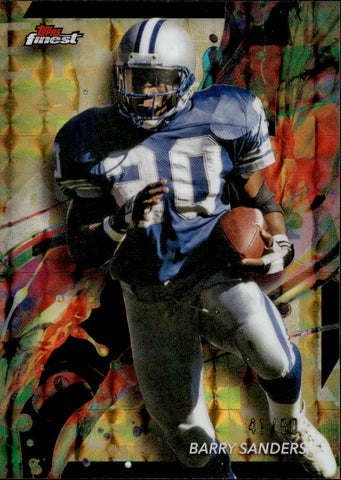 2024 Barry Sanders Topps Finest GOLD GEOMETRIC REFRACTOR 41/50 #24 Detroit Lions HOF