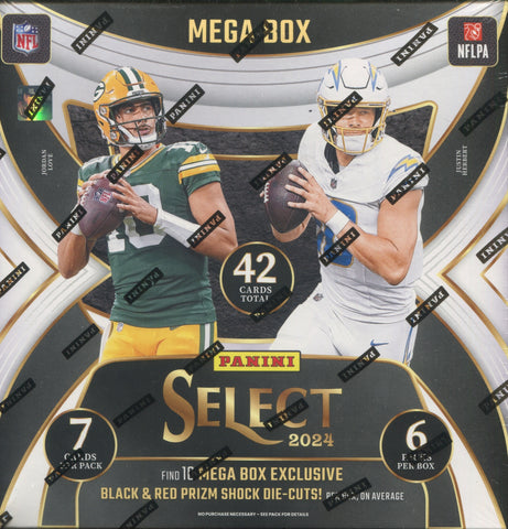 2024 Panini Select Football Mega, Box (Red & Black Shock Die Cut)