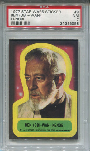 1977 Ben Obi-Wan Kenobi Topps Star Wars STICKER PSA 7 #9 5098