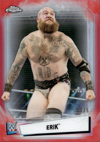 2021 Erik Topps Chrome WWE RED REFRACTOR SSP 1/5 #IV-5 Monday Night Raw