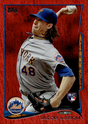 2014 Jacob deGrom Topps Update RED HOT FOIL ROOKIE RC #US-50 New York Mets
