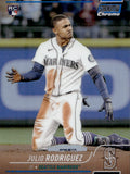 2022 Julio Rodriguez Topps Stadium Club Chrome ROOKIE BLUE REFRACTOR 092/199 RC #148 Seattle Mariners
