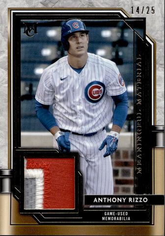 2021 Anthony Rizzo Topps Museum Collection MEANINGFUL MATERIAL PATCH 14/25 RELIC #MMR-AR1 Chicago Cubs