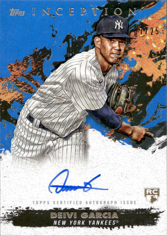 2021 Deivi Garcia Topps Inception ROOKIES AND EMERGING STARS BLUE ROOKIE AUTO 07/25 AUTOGRAPH RC #RES-DG New York Yankees