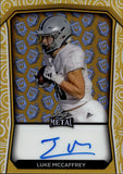 2024 Luke McCaffrey Leaf Metal Happy Holidays PRISMATIC DREIDEL AUTO 1/1 ONE OF ONE AUTOGRAPH #HHA-LMC Washington Commanders