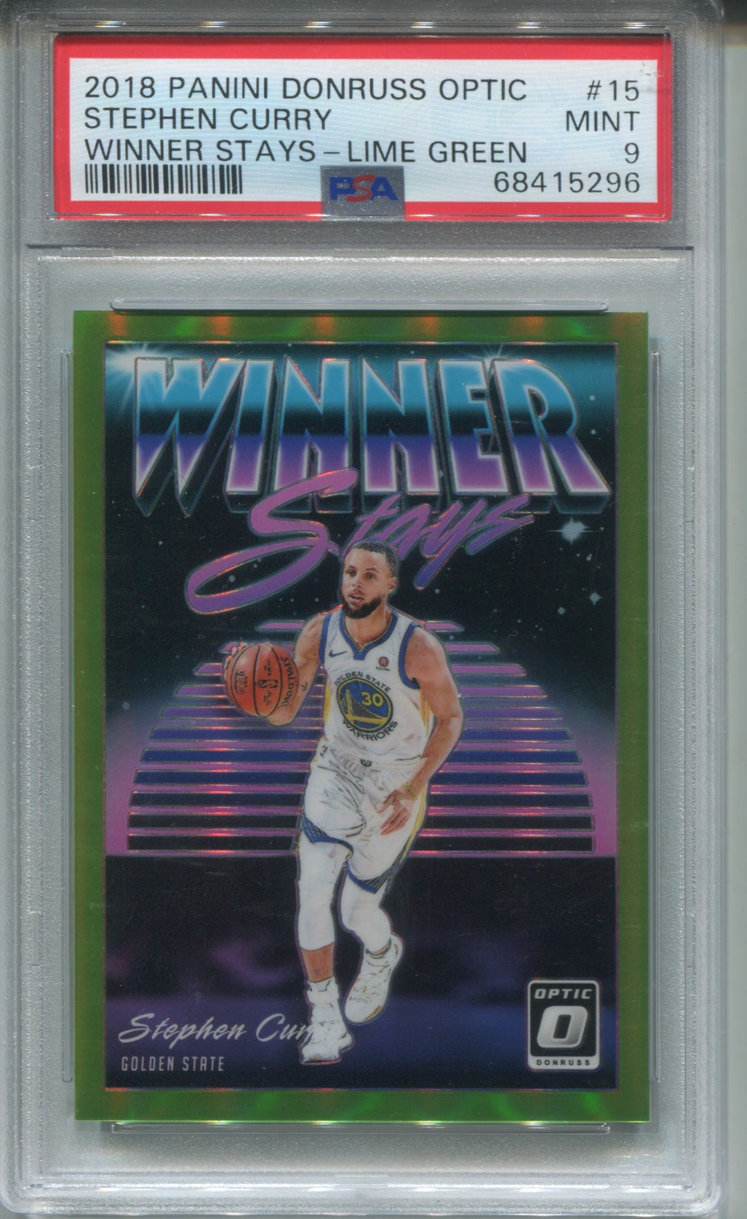 Stephen Curry PSA 2024 9 Green/Yellow Laser POP 4