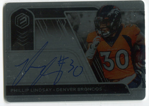 2020 Phillip Lindsay Panini Elements STEEL SIGNATURES AUTO 90/99 AUTOGRAPH #SS-PL Denver Broncos