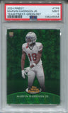 2024 Marvin Harrison Jr. Topps Finest GREEN REFRACTOR TEAM FINEST ROOKIE 19/75 RC PSA 9 #TF6 Arizona Cardinals 5554
