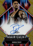 2025 Damian Priest Topps Chrome WWE MAIN EVENT GOLD REFRACTOR AUTO 45/50 AUTOGRAPH #MEA-DP Friday Night Smackdown