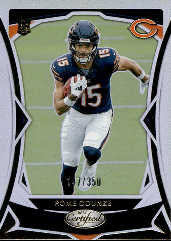 2024 Rome Odunze Panini Certified HOLO FOIL ROOKIE 147/350 RC #107 Chicago Bears