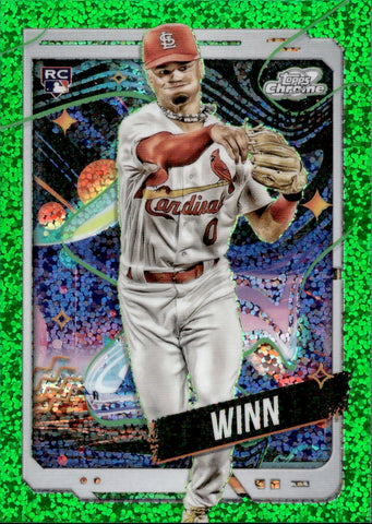 2024 Masyn Winn Topps Cosmic Chrome GREEN SPECKLE ROOKIE 48/75 RC #90 St. Louis Cardinals