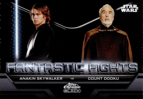 2023 Anakin Skywalker vs Count Dooku Topps Chrome Black Star Wars FIGHTS #FF-5 Revenge of the Sith