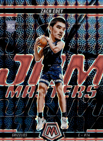2024-25 Zach Edey Panini Mosaic JAM MASTERS RED FLUORESCENT ROOKIE 7/75 Memphis Grizzlies #6