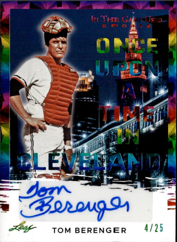 2024 Tom Berenger Leaf In the Game Used ONCE UPON A TIME IN CLEVELAND RAINBOW FOIL AUTO 04/25 AUTOGRAPH #OUT-TB1 Cleveland Indians Major League